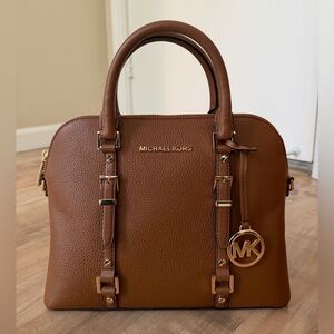 Michael Kors Leather Bedford Legacy Dome Satchel (Tan)